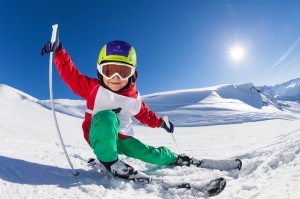 little girl skiing