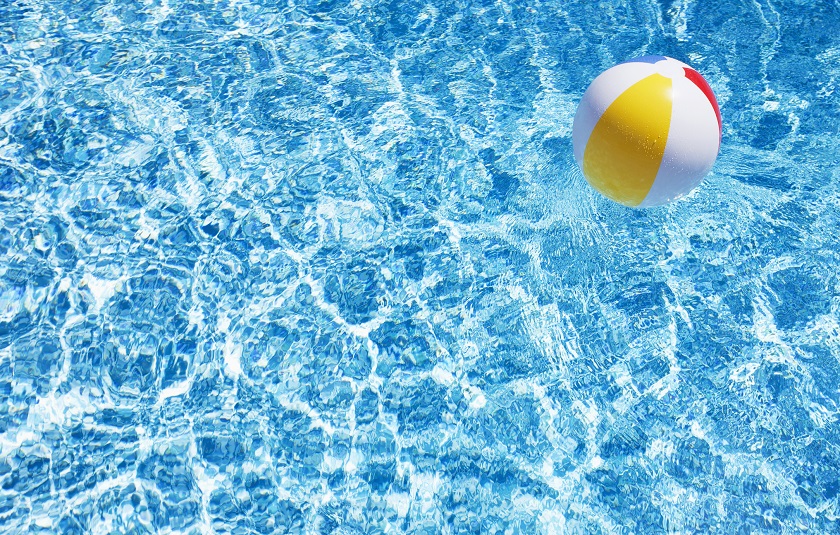 Water ball inside a pool