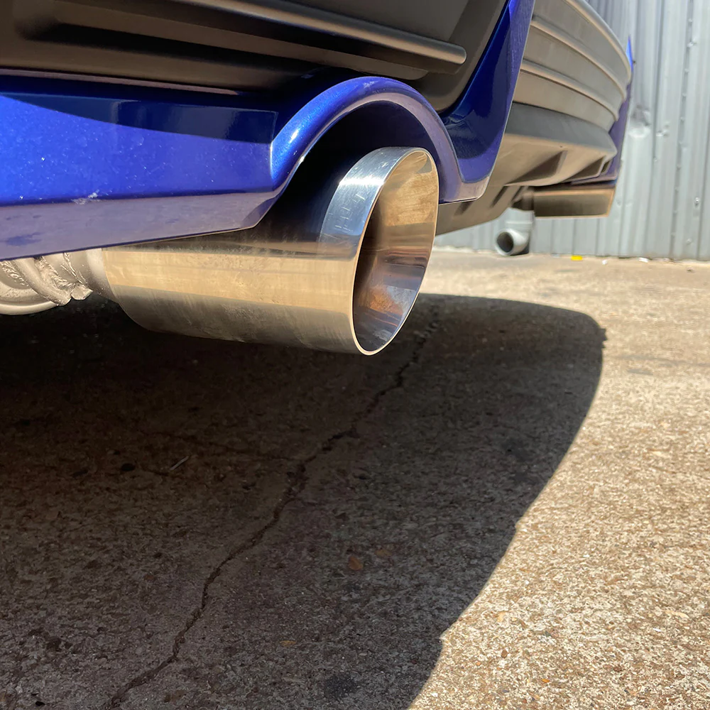Racing exhaust systems differ from stock exhausts in that they are designed to reduce back pressure and increase horsepower. The general theory is that the more air and gas that can pass through an engine, the more power it will make.