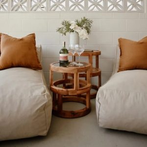 ARLO SIDE TABLE ELM WOOD SET OF 2