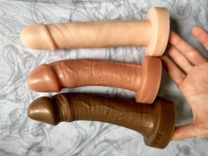 3 different color realistic dildos