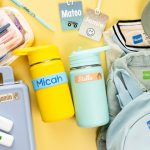 back to school supplies with name labels