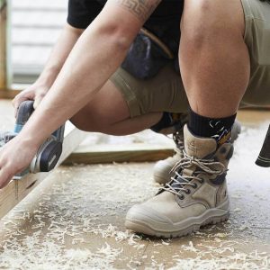 Mongrel 561060 High Leg ZipSider Steel Cap Boots w/ Scuff Cap - Stone