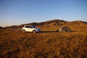 Camping in the wild nature
