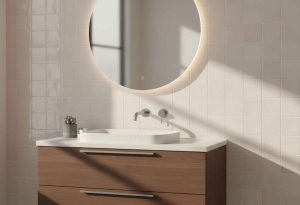bathroom with ceramic tiles