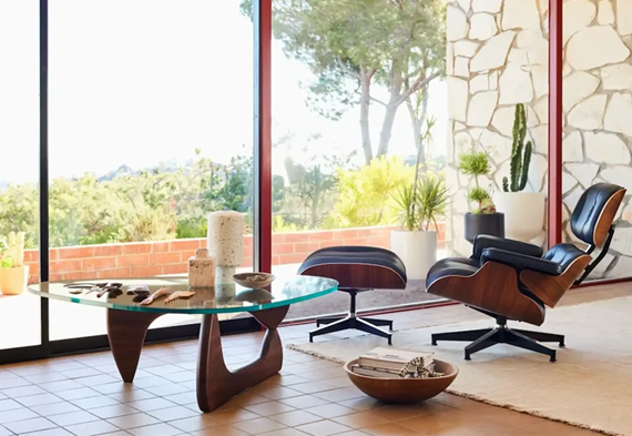 Eames® Lounge Leather Chair and Ottoman - Classic Size