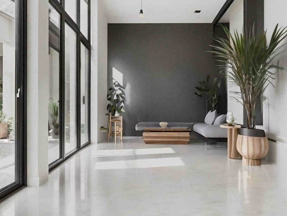 room with quality porcelain tiles