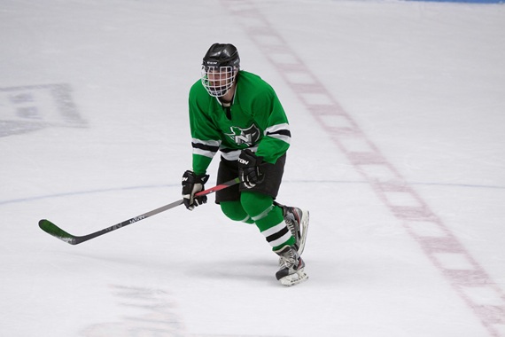 hockey player with a right equipment
