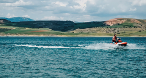 person jet skiing