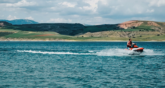 person jet skiing
